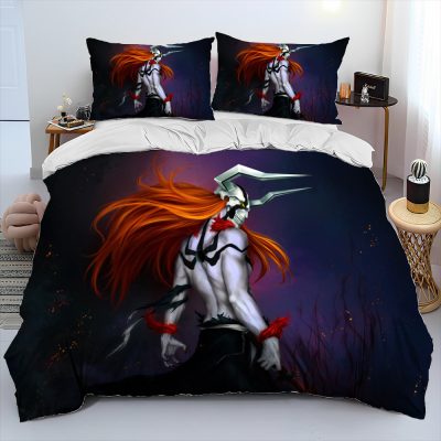 3D Anime Bleach Japan Cartoon Comforter Bedding Set Duvet Cover Bed Set Quilt Cover Pillowcase King 10 - Bleach Merchandise Store