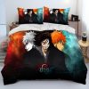 3D Anime Bleach Japan Cartoon Comforter Bedding Set Duvet Cover Bed Set Quilt Cover Pillowcase King 11 - Bleach Merchandise