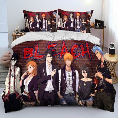 3D Anime Bleach Japan Cartoon Comforter Bedding Set Duvet Cover Bed Set Quilt Cover Pillowcase King 13 - Bleach Merchandise Store