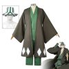 Anime Bleach Cosplay Urahara Kisuke Costume Halloween Carnival Party Costume Men Women Black Kimono Pants Hat 2 - Bleach Merchandise