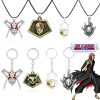 Anime Bleach Keychains BLEACH Figure Kurosaki Ichigo Mask Metal Pendant Grimmjow Key chain Necklace Cosplay Jewelry - Bleach Merchandise Store