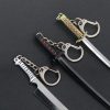 Anime Bleach Keychains Sword Kurosaki Ichigo Key Chain Hitsugaya Toushirou Katana Keyring Weapon Pandent Keychain Accessories 2 - Bleach Merchandise Store