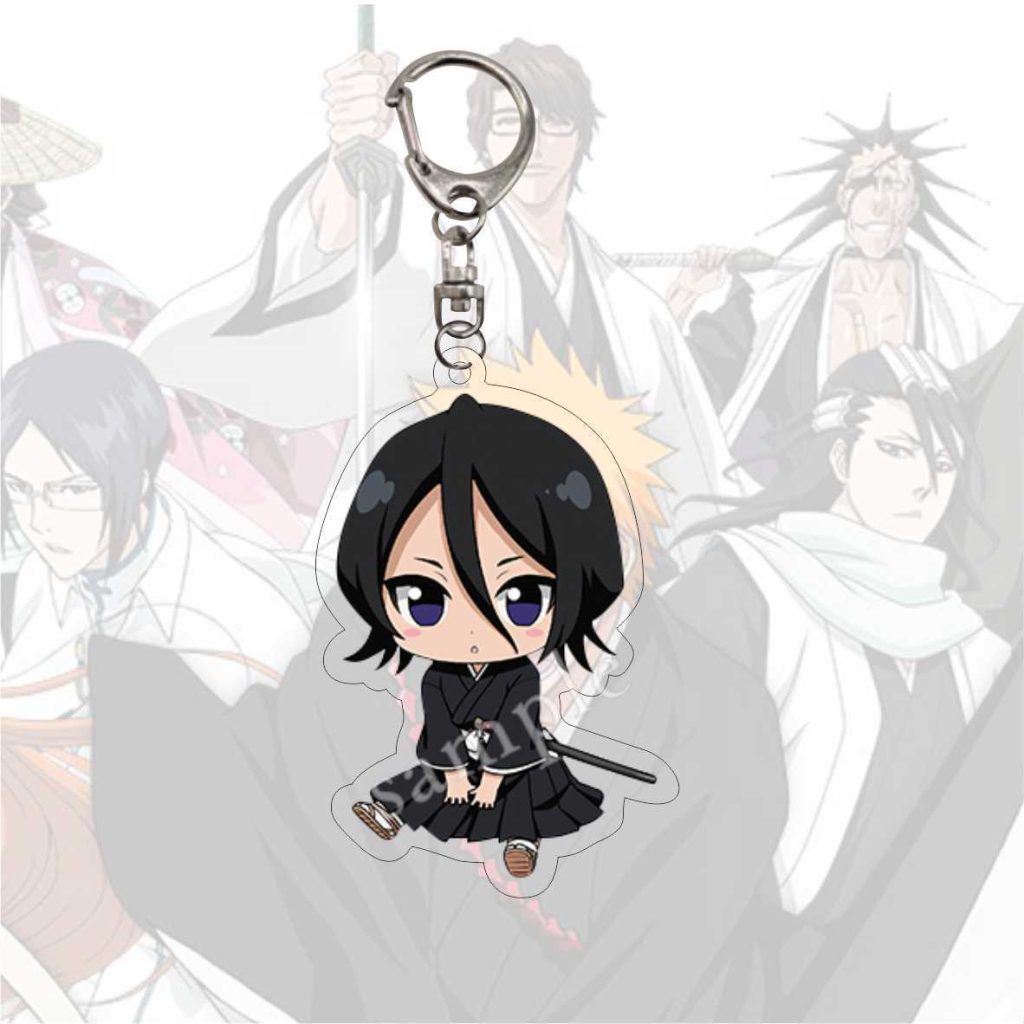 Original Anime Bleach Keychain for women and men acrylic keychain with a comical character bag accessories 4 - Bleach Merchandise