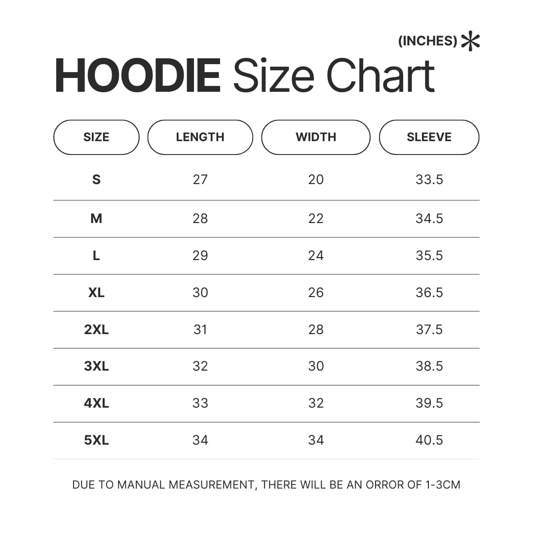 Hoodie Size Chart - Jacksepticeye Merch