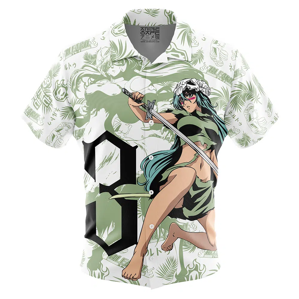 Nel Tu Tres Espada Bleach Short Sleeve Hawaiian Shirt FRONT mockup - Bleach Merchandise