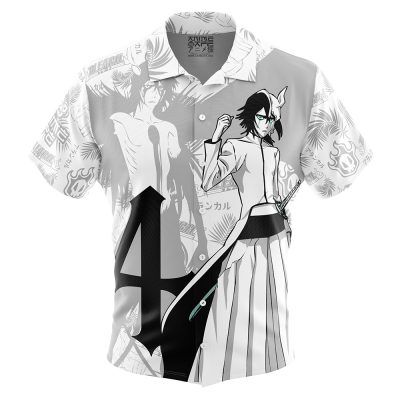 Ulquiorra Cuatro Espada Bleach Short Sleeve Hawaiian Shirt FRONT mockup - Bleach Merchandise